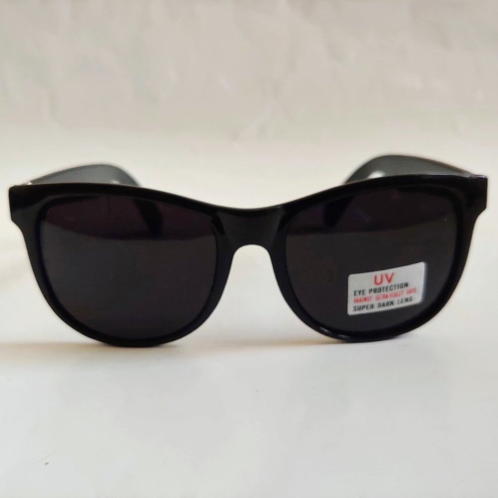 NWT True Vintage fashion Blues Brother style Super Dark Smoke lens sunglasses